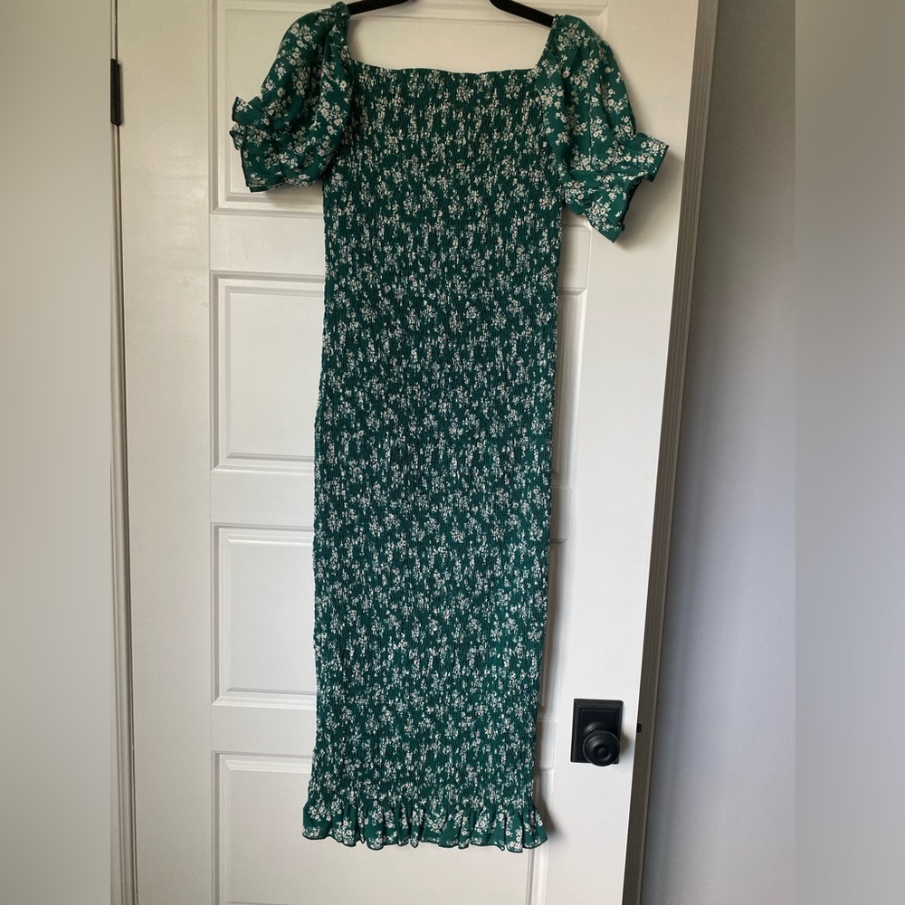 SHEIN off the shoulder midi floral dress